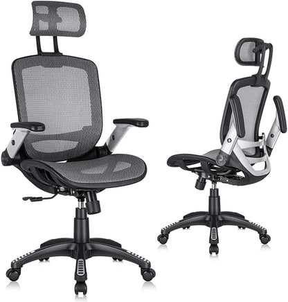 Ergonomic Adjustable High Back Mesh Office Chair Grey