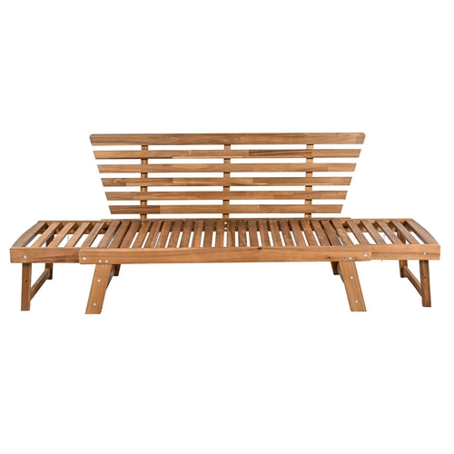 Outdoor Adjustable Patio Wooden Daybed Sofa Chaise Lounge with