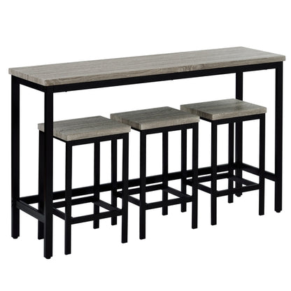 Counter Height Extra Long Dining Table Set with 3 Stools Pub Kitchen