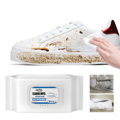 Small White Shoe Cleaning Wipes, Sports Shoes Wash Free Decontamination One Wipe White Portable Cleaning Wipes