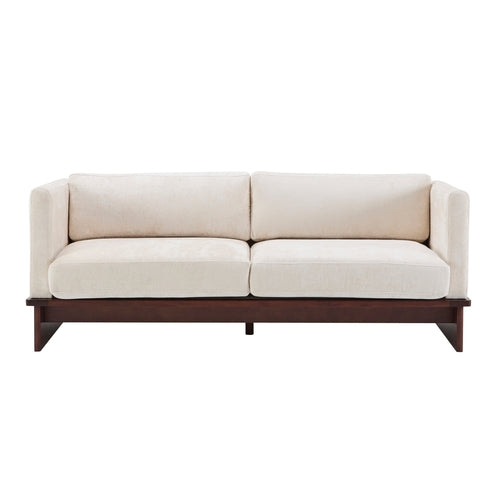 77" Modern Boucle Sofa – 3-Seater Upholstered Couch with Solid Wood