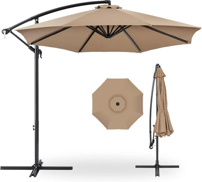 10Ft Offset Hanging Market Patio Umbrella W/Easy Tilt Adjustment,