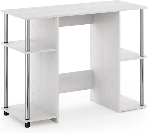 Jaya White Oak Computer Study Desk Stainless Steel Frame