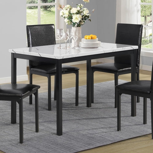Noyes Metal Dining Table With Laminated Faux Marble Top 45 Inch Off