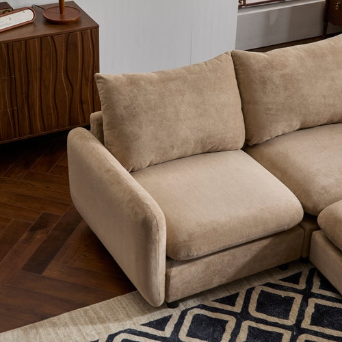 Modular Velvet Sectional Sofa Corner Chair – Convertible Upholstered