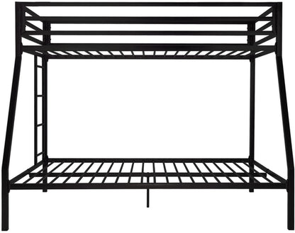 Twin Over Twin Bunk Bed With Slide Durable Square Tube