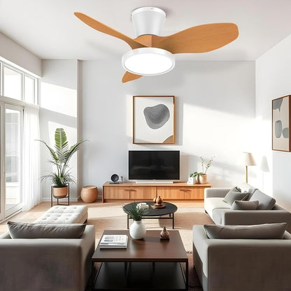 Quiet 32 Inch Ceiling Fan With LED Light Energy Efficient