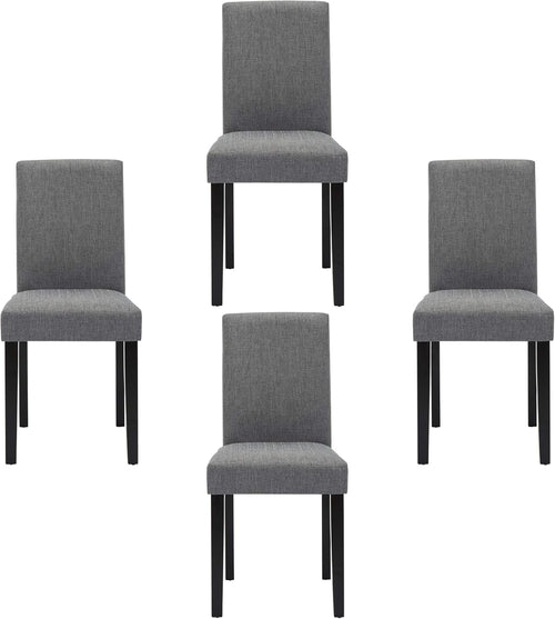 Gray Modern Fabric Upholstered Dining Chairs Set Of 4