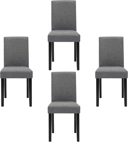 Gray Modern Fabric Upholstered Dining Chairs Set Of 4