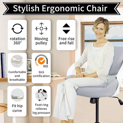 Ergonomic Drafting Chair With Lumbar Support Grey Office