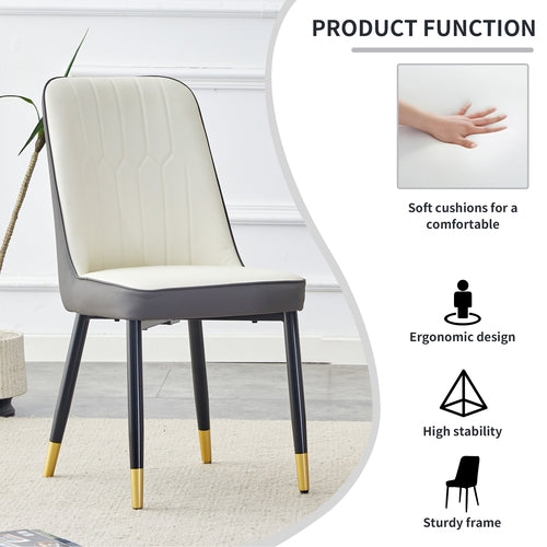 Modern Dining Chairs Set of 4 – PU Leather Upholstered Chairs with