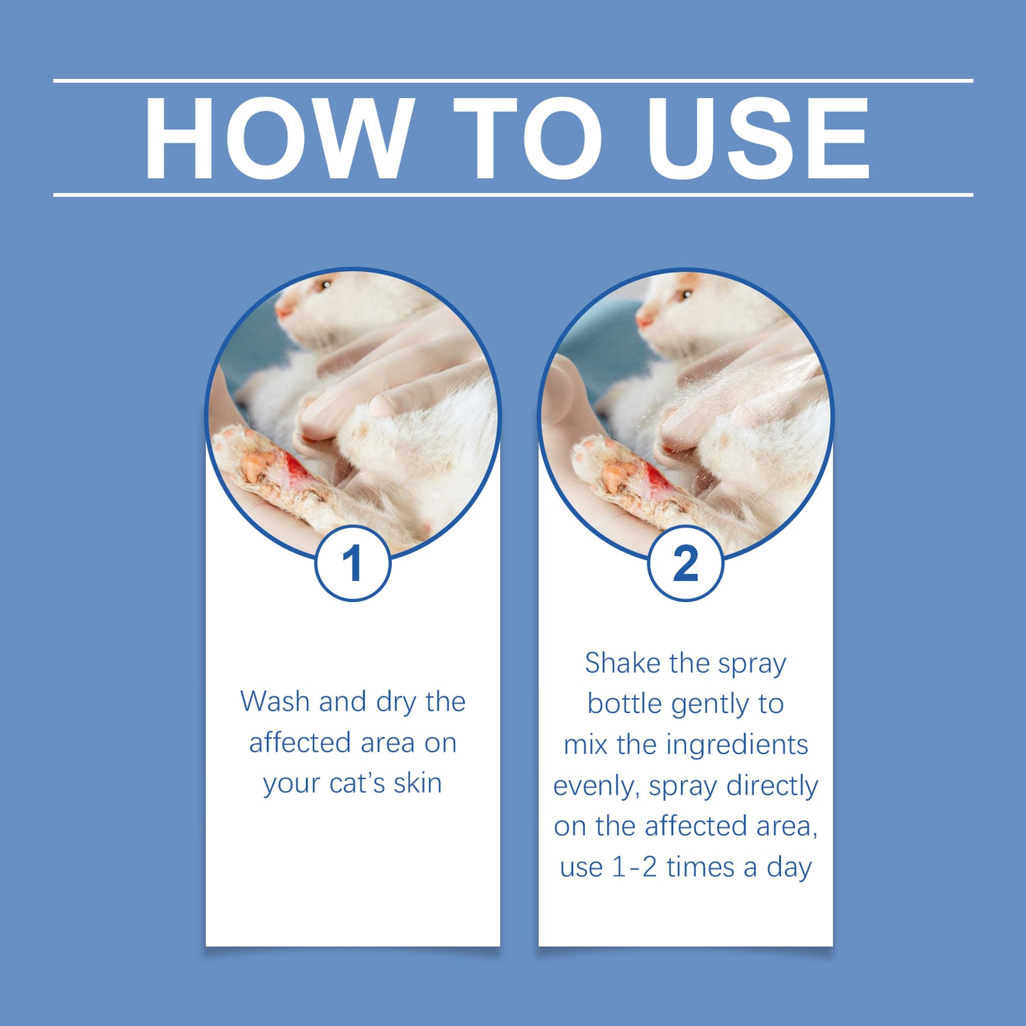 Cat Skin Care Spray, Gentle Cleaning Care Pet Skin Discomfort Body Care