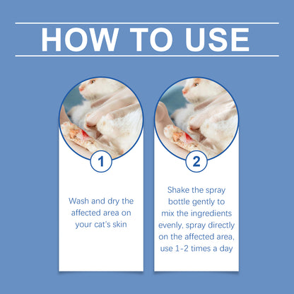 Cat Skin Care Spray, Gentle Cleaning Care Pet Skin Discomfort Body Care