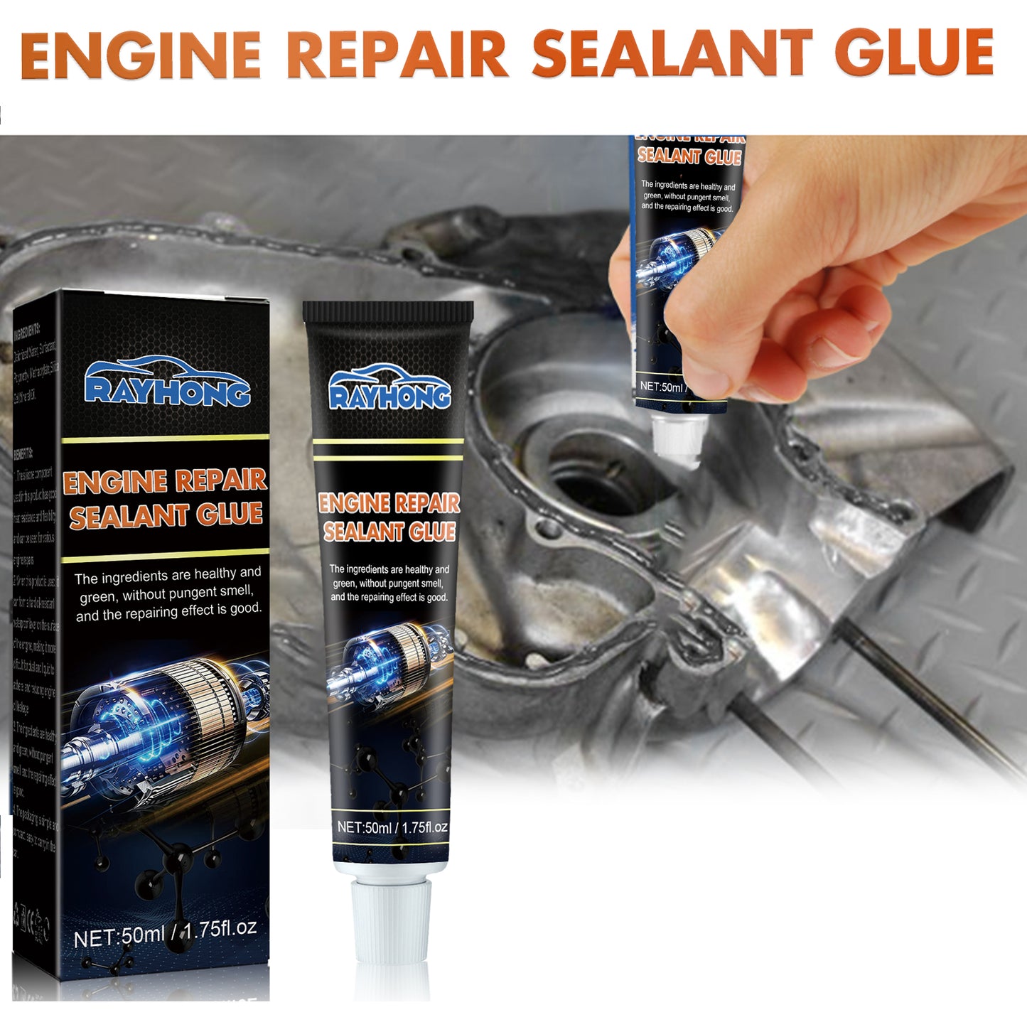 Engine Repair Sealant Glue, Auto Repair Oil And Temperature Resistant Silicone Sealant Metal Fuel Tank