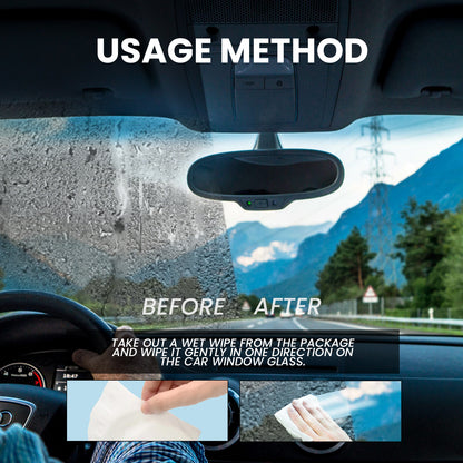 Rayhong Car Anti-Fog And Anti-Rain Wipes, Car Water-Free Glass Cleaning Anti-Fog And Anti-Rain Decontamination Wipes
