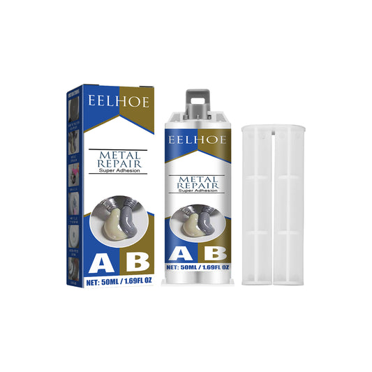 EELHOE Metal Ab Casting Adhesive (50ml)  Metal Repair Agent for Filling Cracks, Sealing Leaks, Quick-Drying Cracks and High-Temperature Resistant Welding