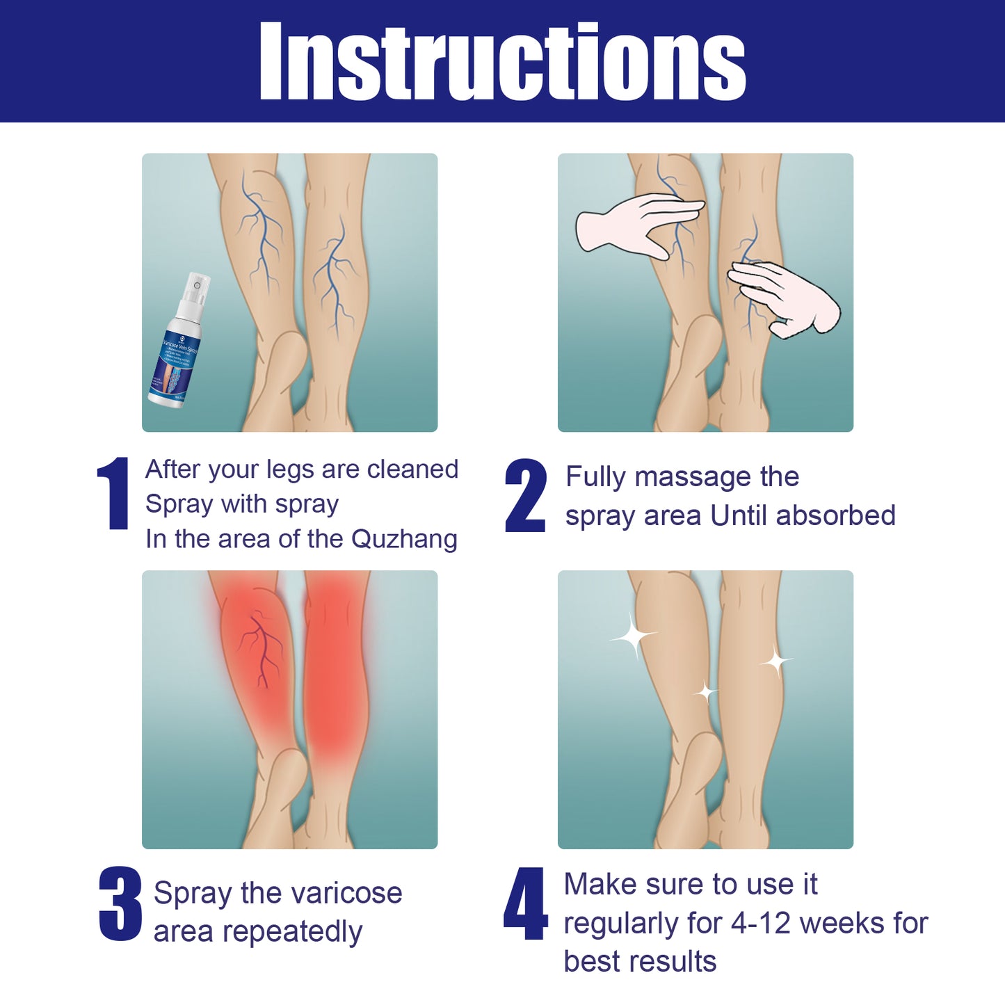 Intravenous Spray, Relief Of Varicose Blood Vessel Bulge Pain Intravenous Massage Treatment Spray