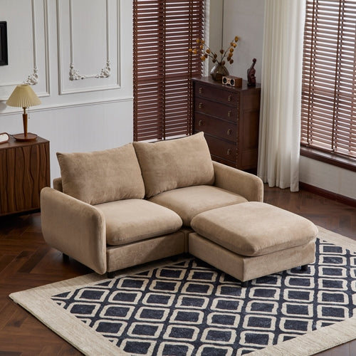 Modular Velvet Sectional Sofa Corner Chair – Convertible Upholstered