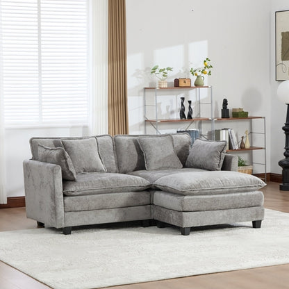 Cloud Sofa Modern Sectional Couch, Double Layer Upholstered Chenille