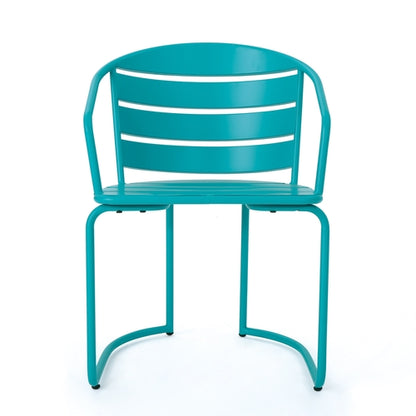 Santa Monica 3-Piece Outdoor Bistro Set – Modern Iron Patio Dining Set