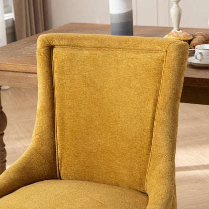 Ultra Side Dining Chair, Thickened Fabric with Solid Wood Legs and