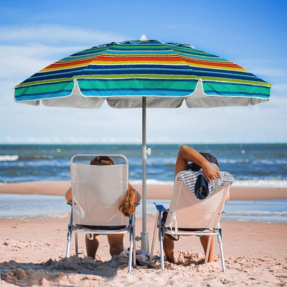 6.5Ft Durable Beach Umbrella With Sand Anchor UV Protected