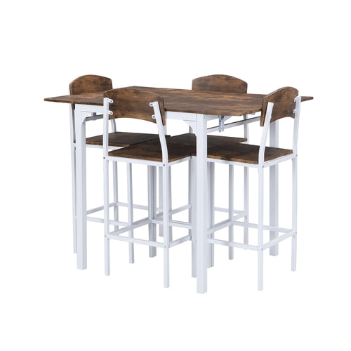 Farmhouse 5-piece Counter Height Drop Leaf Dining Table Set with