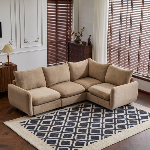 Modular Velvet Sectional Sofa Corner Chair – Convertible Upholstered