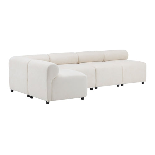 Modular Chenille Sectional Sofa – Modern Curved Upholstered Couch for