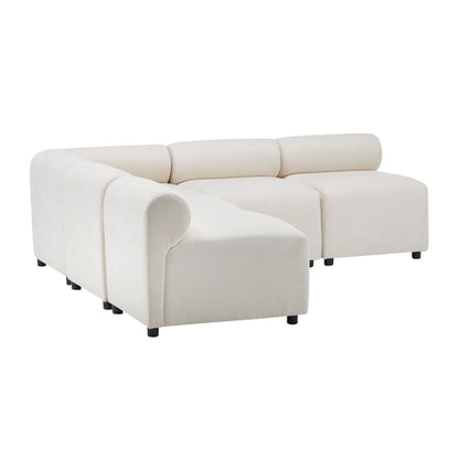 Modular Chenille Sectional Sofa – Modern Curved Upholstered Couch for