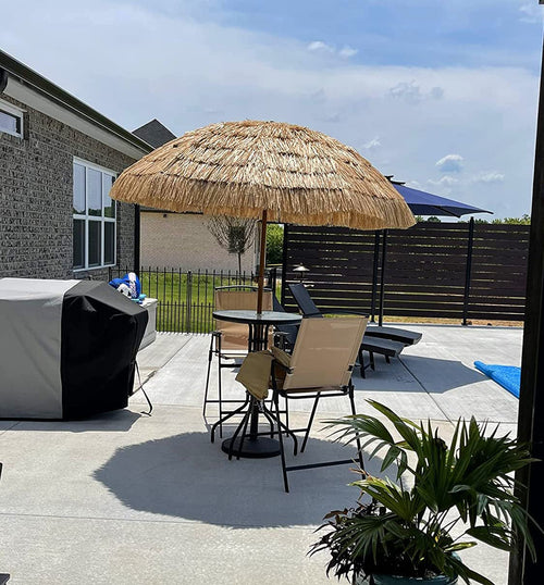 7.5ft Tiki Umbrella Thatched Cover For Beach Patio