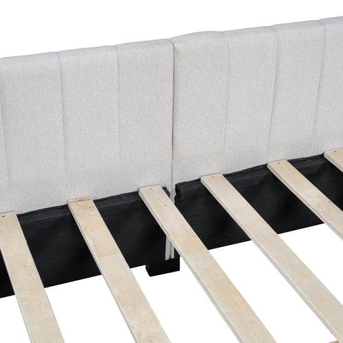 Upholstered Daybed with 2 Storage Drawers Sofa Bed Frame, Linen Fabric