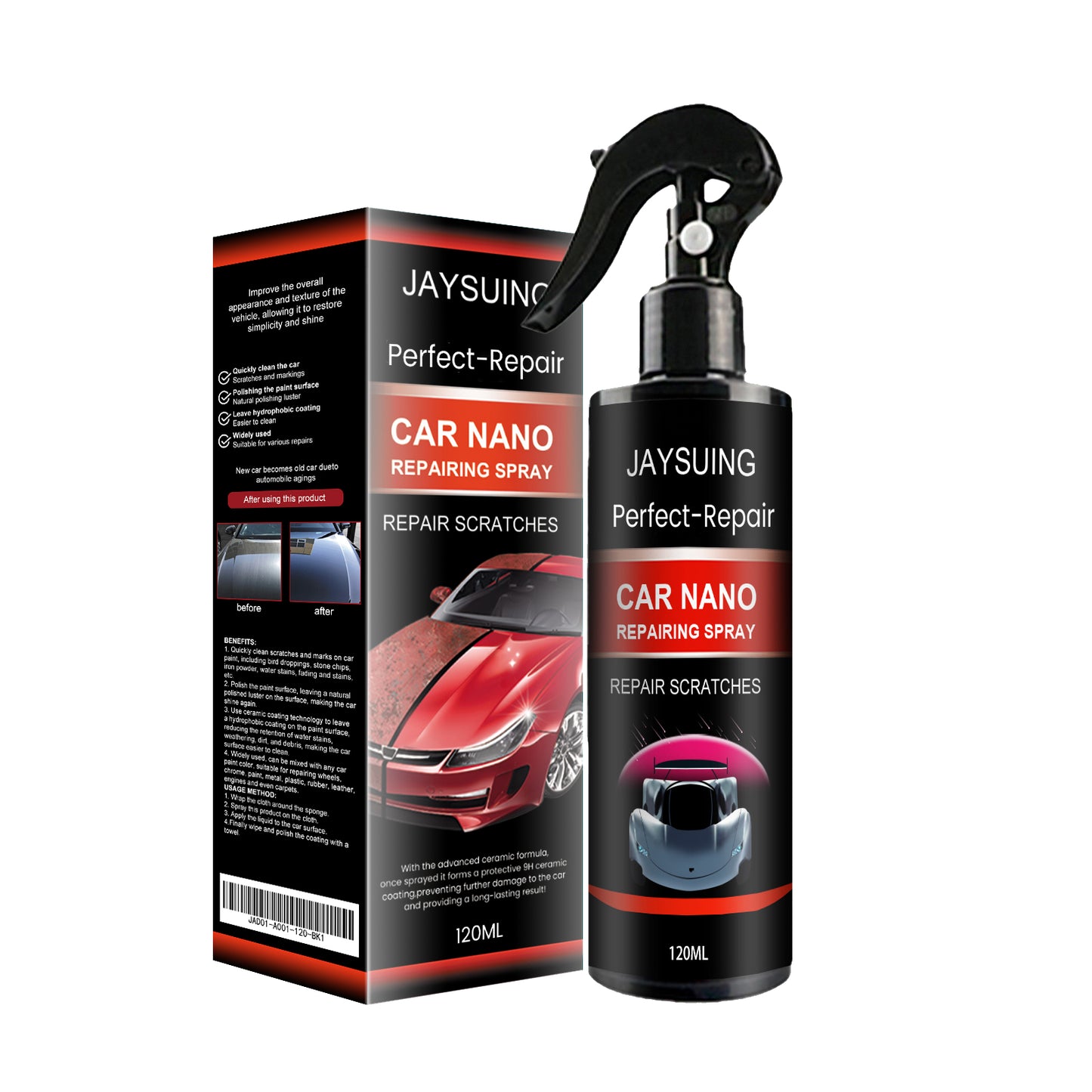 Auto Coating Spray, Super Hydrophobic Coating Repair Car Paint Scratches Water Stains Dust Polishing Spray