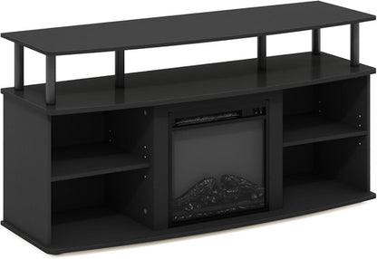 Jensen Open Shelving TV Entertainment Center With Electric Fireplace