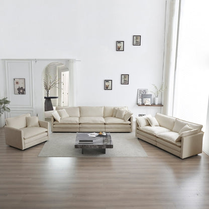 Modern Sofa Couch, 3 Piece Set Extra Deep Seat Sectional Sofa For