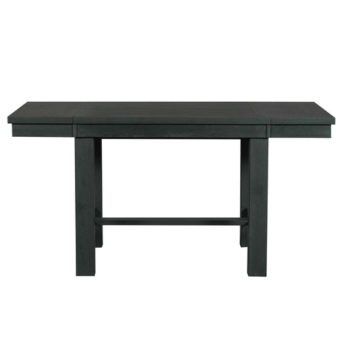 Farmhouse 82inch 6-Piece Extendable Dining Table with Footrest, 4