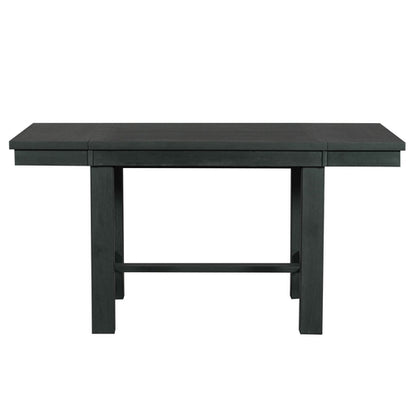 Farmhouse 82inch 6-Piece Extendable Dining Table with Footrest, 4