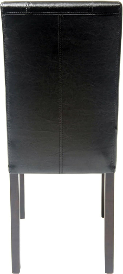 Parson Chair Leatherette Padded Black Urban Set Of 2