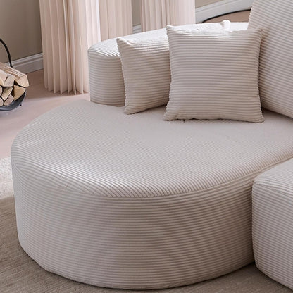 106" Curved Boucle Cloud Sectional Sofa with Chaise Lounge – 2-Piece