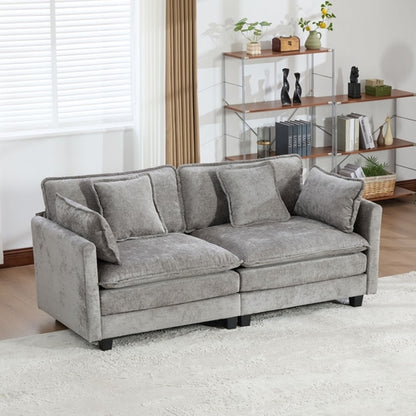 Cloud Sofa Modern Sectional Couch, Double Layer Upholstered Chenille