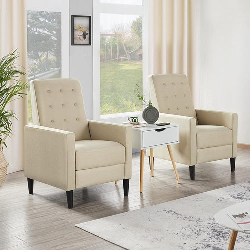 Fabric Recliner Chair Mid Century Modern With Durable Polyester