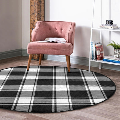 Plaid Round Rug, Plaid Area Rug, Living Room Area Rug, Bedroom Circle