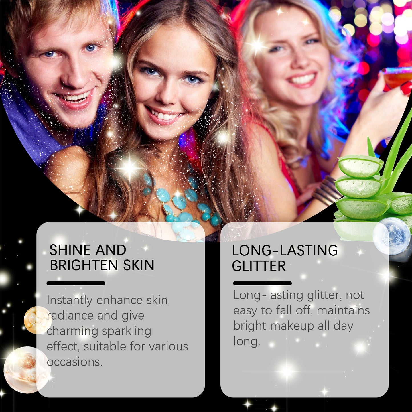 Highlight Brightening Glitter Spray, Hair Body Collarbone Spray Brightening Glitter Powder Holiday Bash