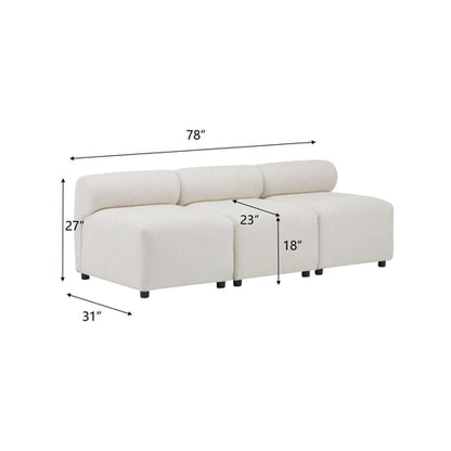 Modular Chenille Sectional Sofa – Modern Curved Upholstered Couch for
