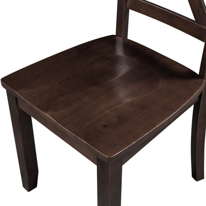 3-Piece Wood Drop Leaf Breakfast Nook Dining Table Set with 2 X-back