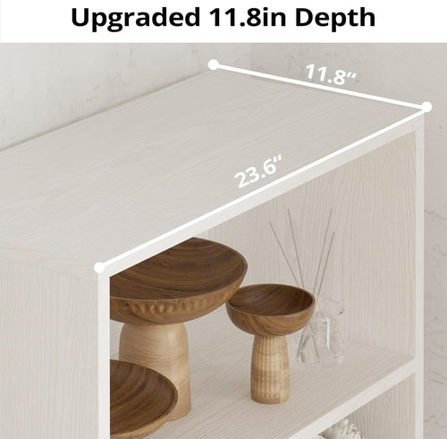 Industrial Bookshelf With Doors 11.8 Depth 5 Shelf Bookcase