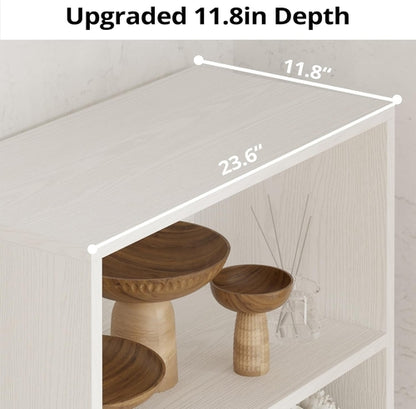 Industrial Bookshelf With Doors 11.8 Depth 5 Shelf Bookcase