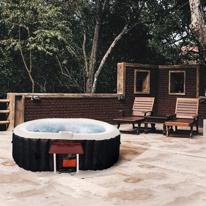 Black And White Inflatable Hot Tub 145 Gallon Jetted