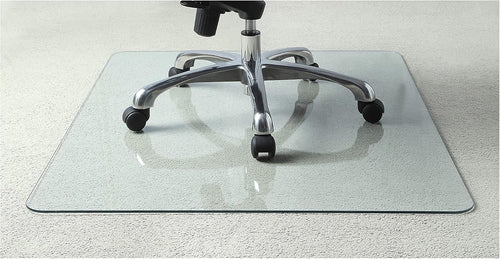46 Inch Tempered Glass Office Chair Mat Protects Floors