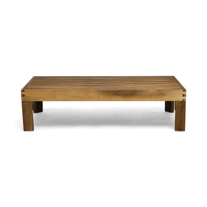 ALCOVE L-Shape Sofa Set Beige Acacia Wood with Water-Resistant